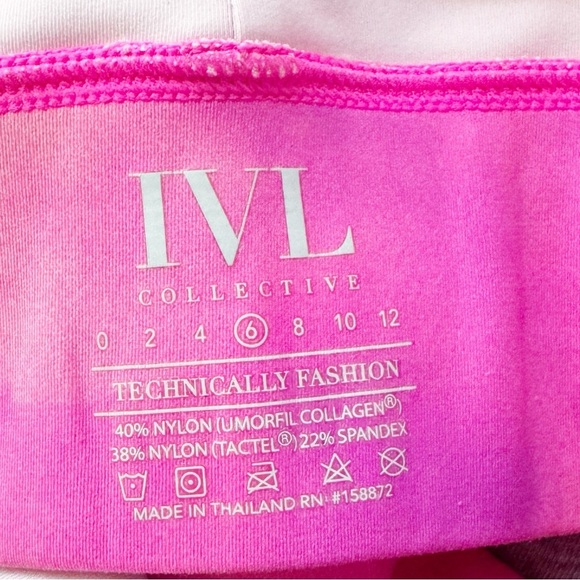 IVL COLLECTIVE Tie Dye Bright Pink Power Sports Bra - Picture 4 of 6